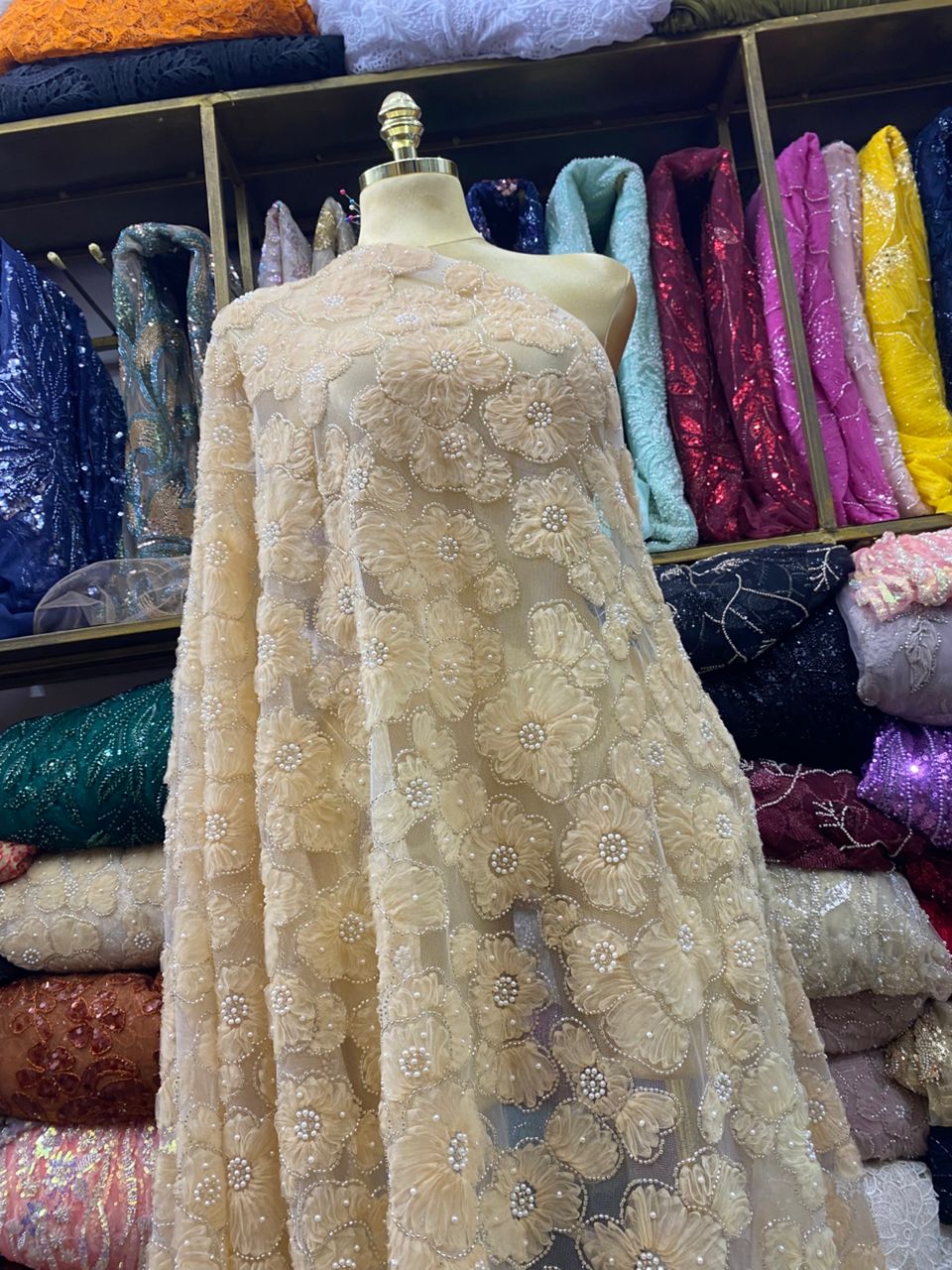 Petal beaded lace