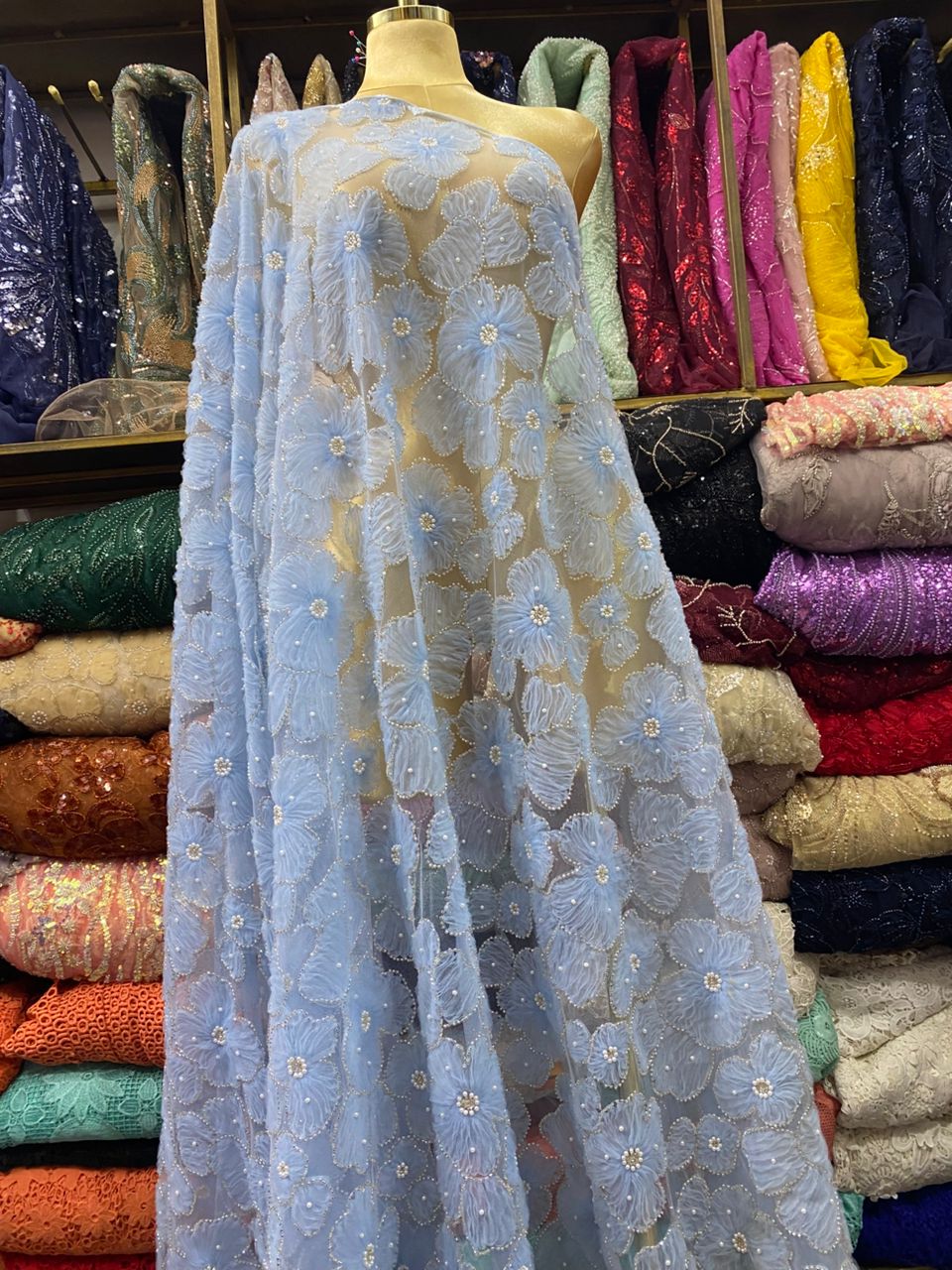 Petal beaded lace