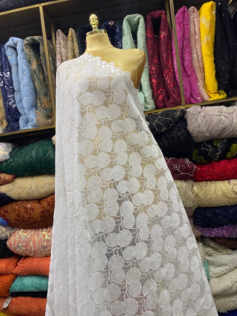 White Swiss lace