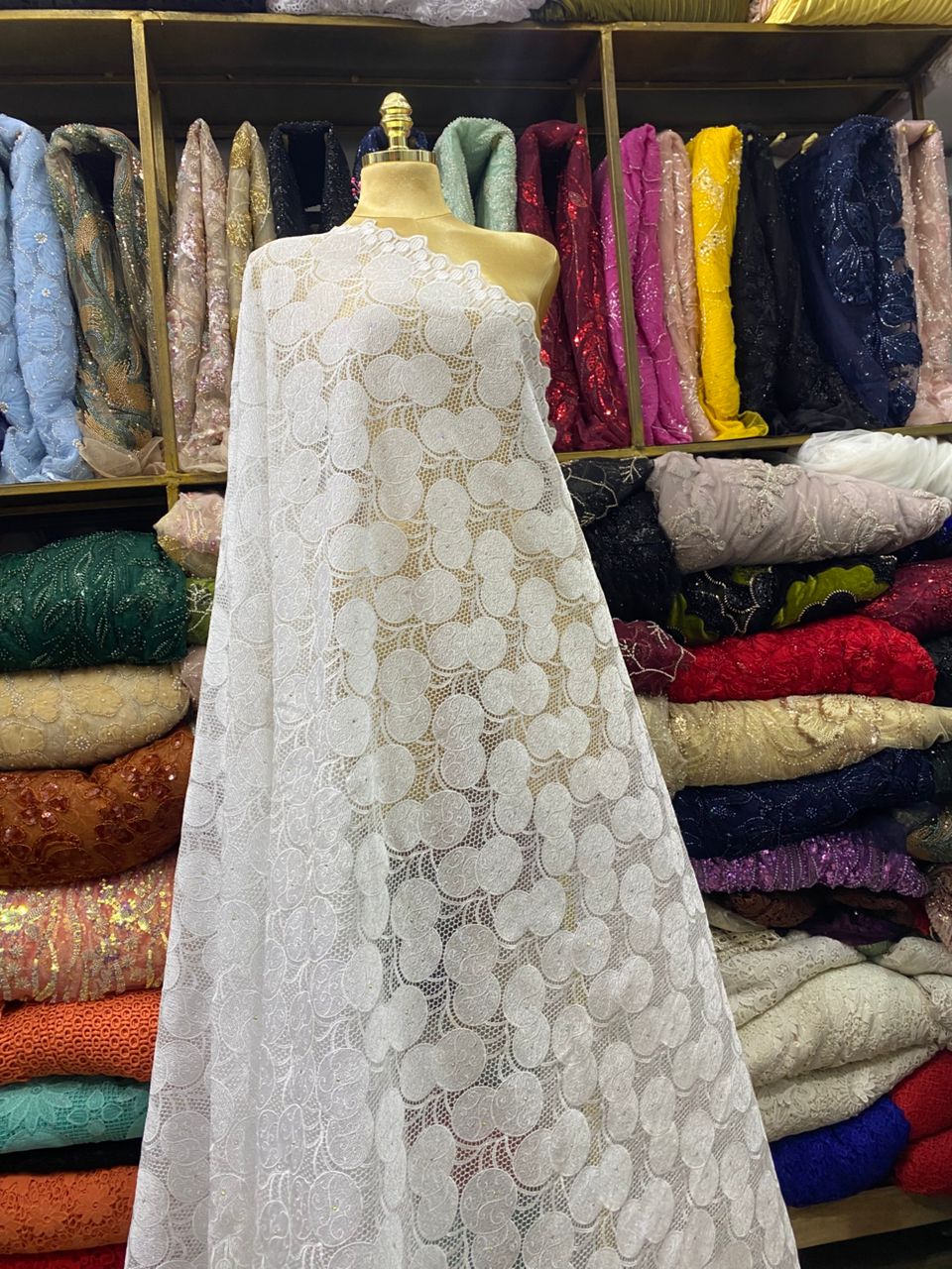 White Swiss lace