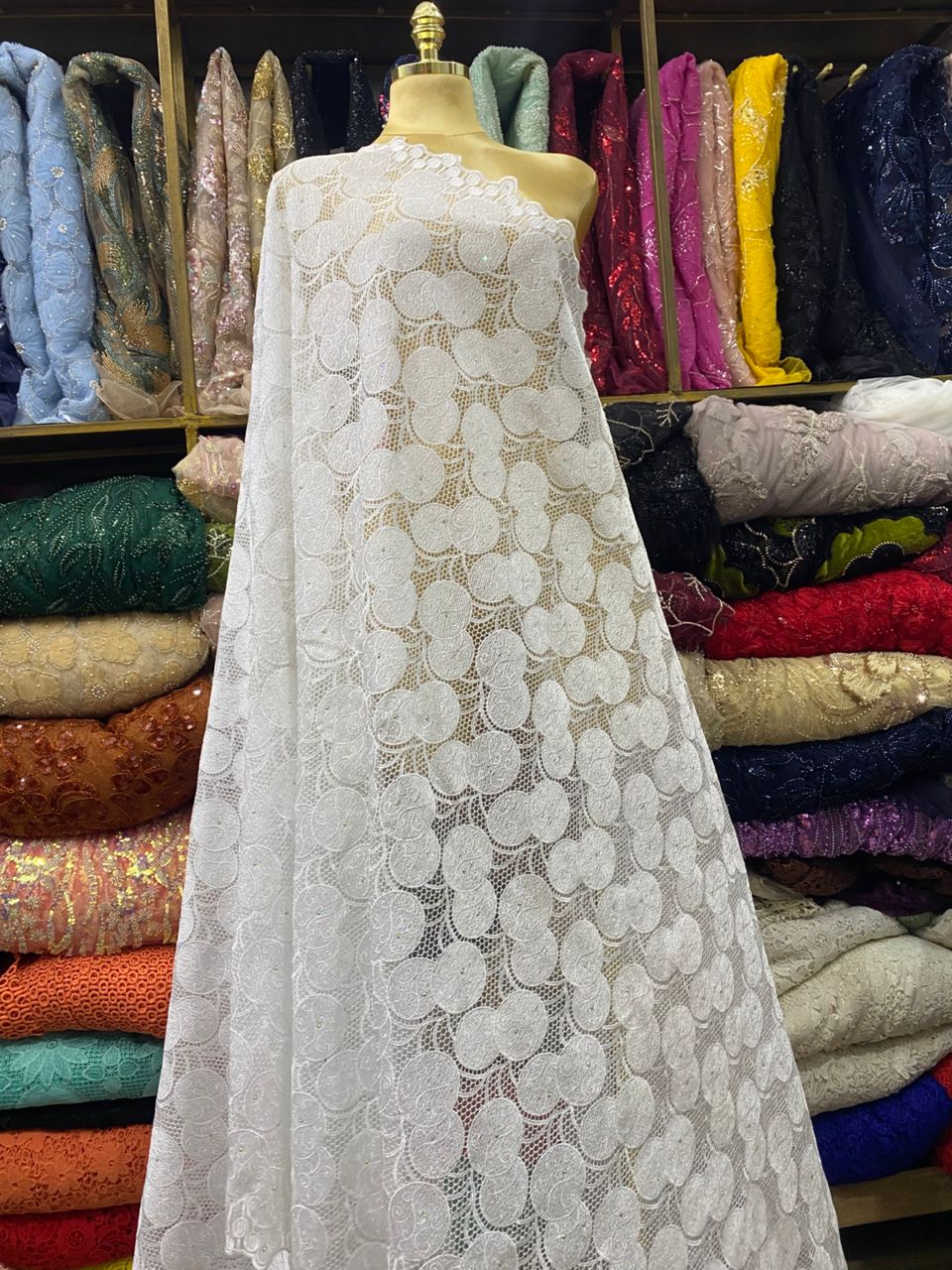 White Swiss lace