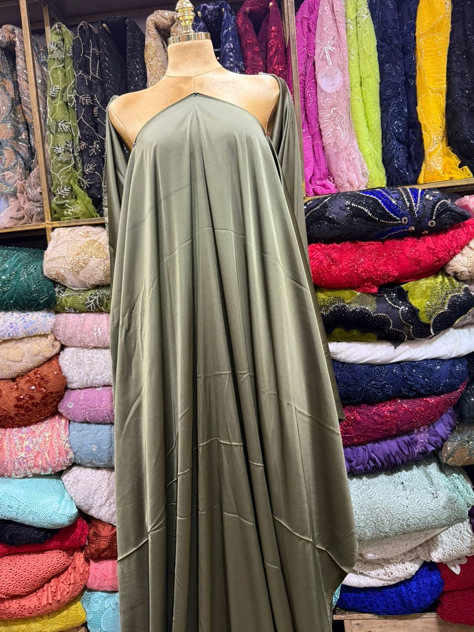 Army Green Silk Fabric