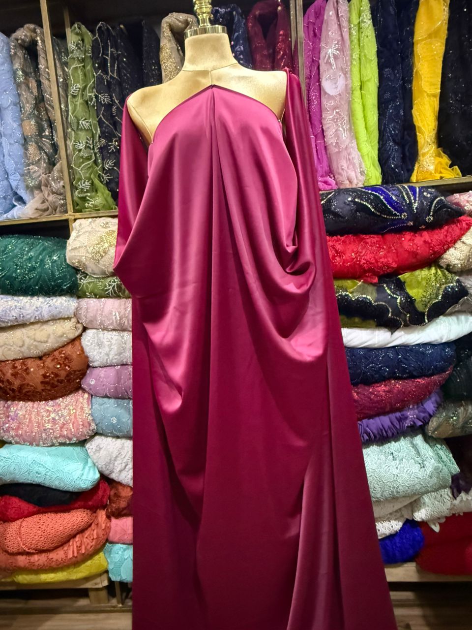 Wine Red Silk Fabric